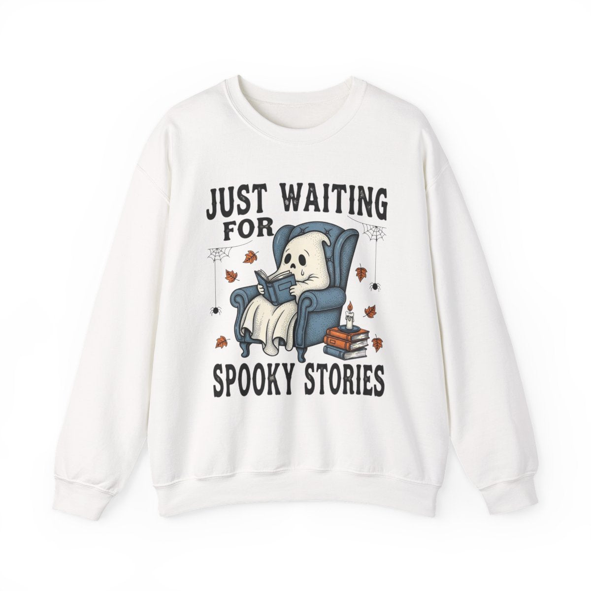 Just Waiting For Spooky Stories Ghost Book Reader Sweatshirt - MagicMerchEmporium
