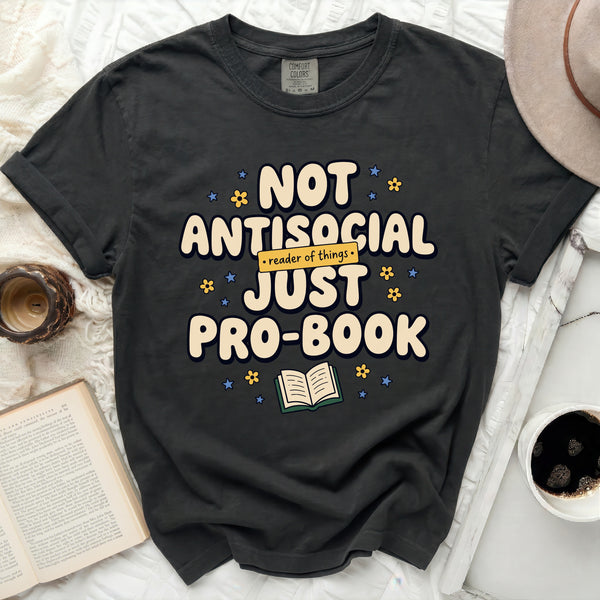 Not Antisocial Pro-Book Tee in Black