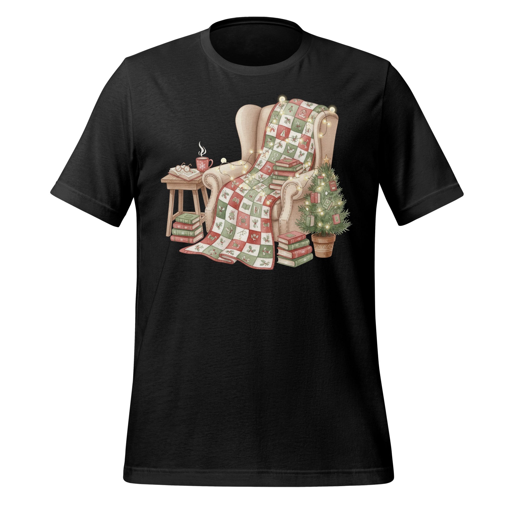 Cozy Holiday Armchair Scene Graphic T-shirt