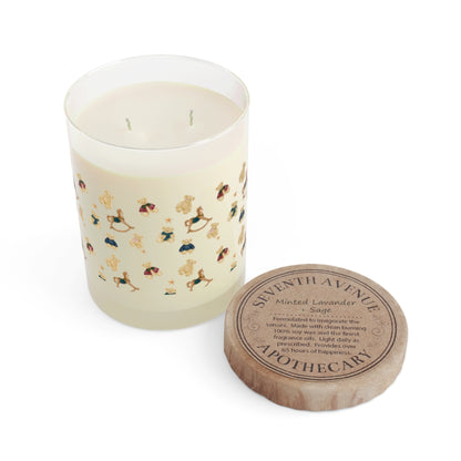 Minted Lavender Sage Scented Candle with Floral Print