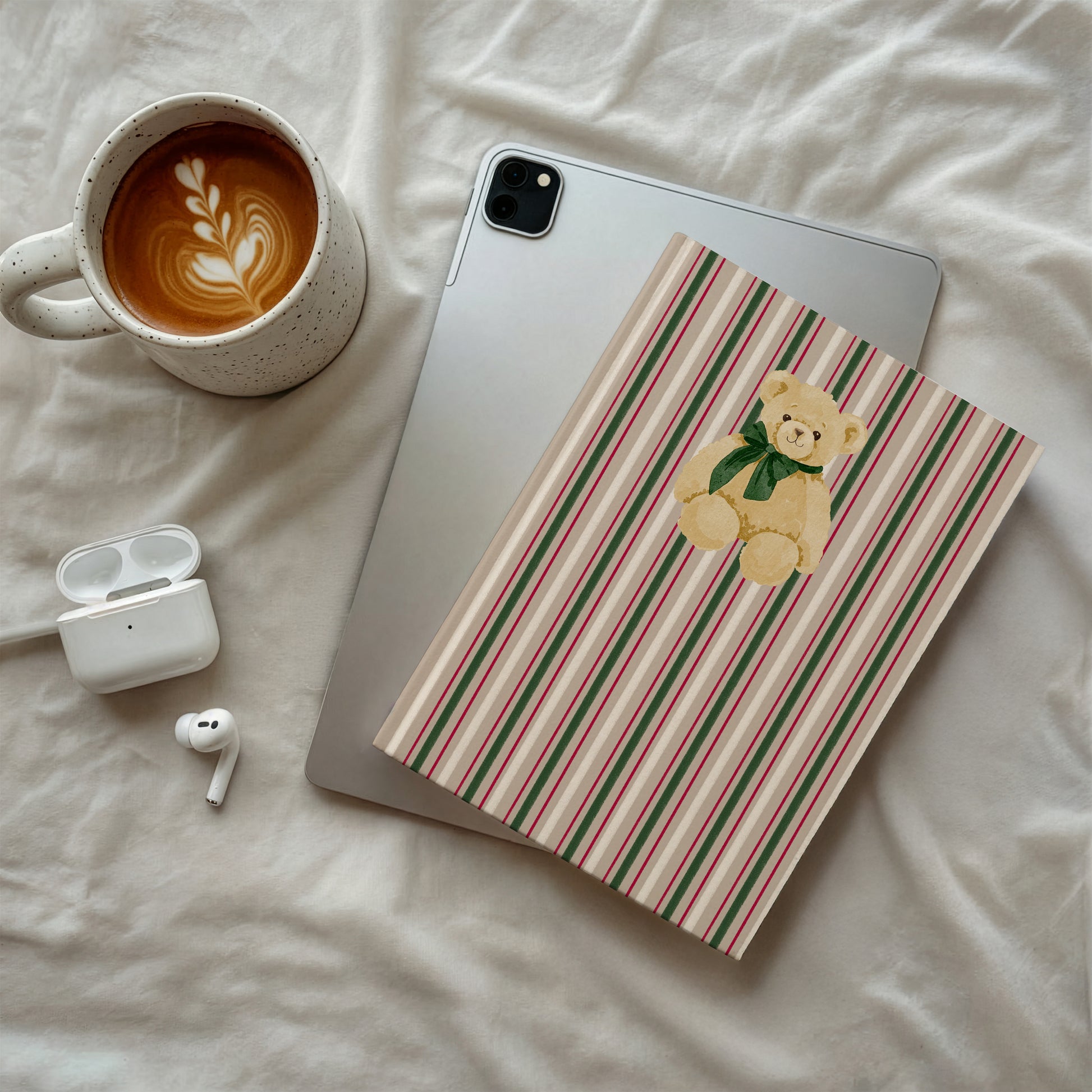 Cute Bear Striped Notebook for Your Daily Writing