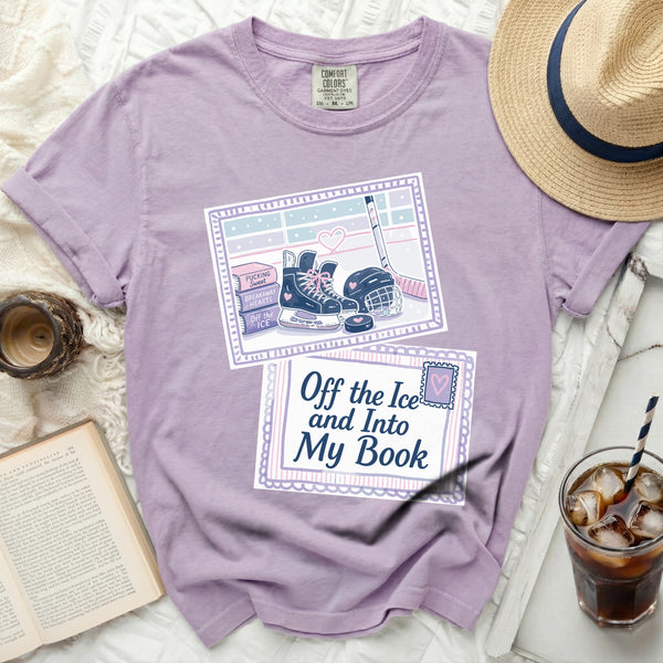 Off the Ice & Into My Book Next Chapter Tee in Orchid