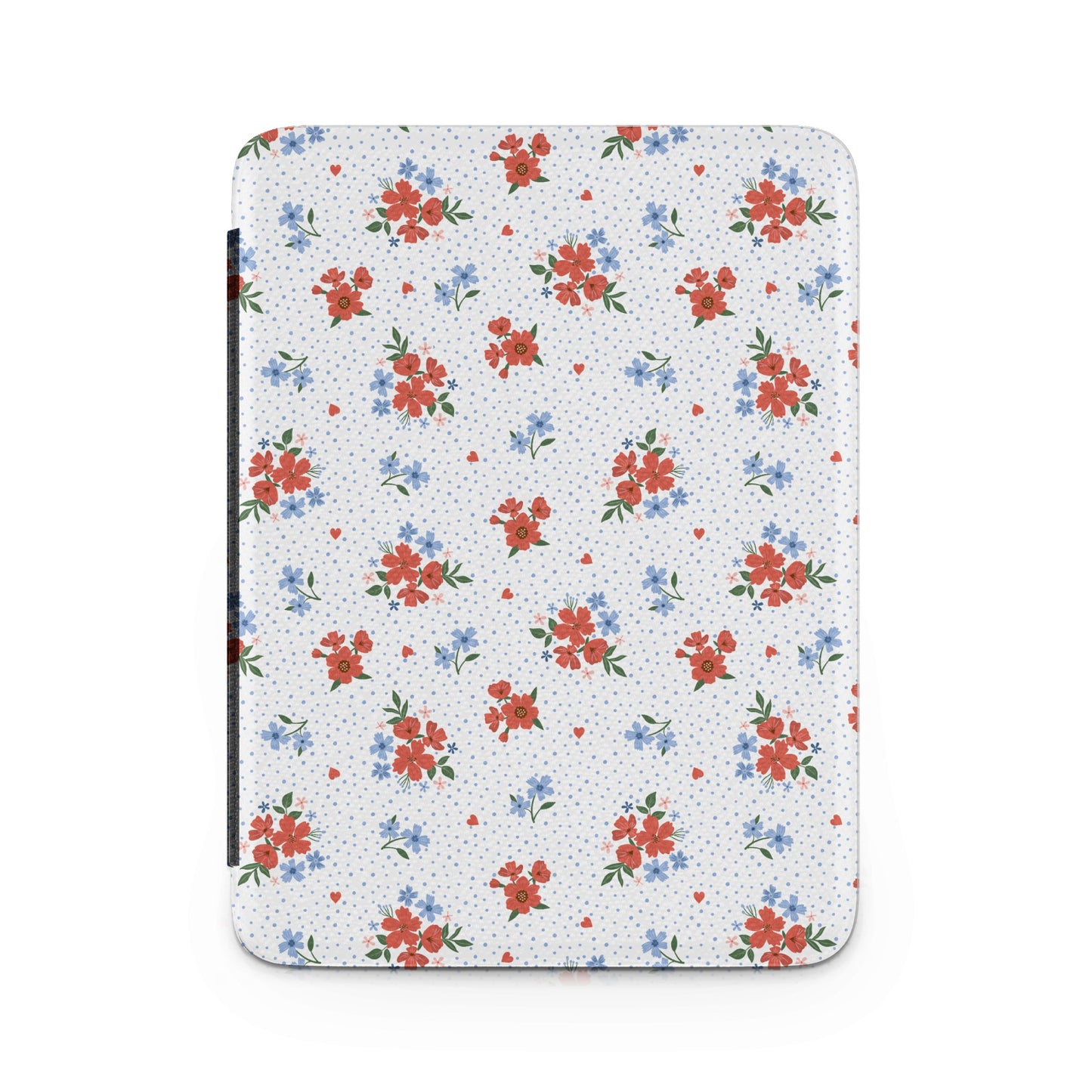 Red and Blue Floral Pattern Dotted Design product