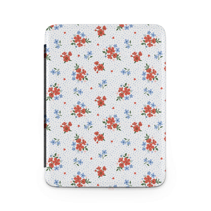 Red and Blue Floral Pattern Dotted Design product