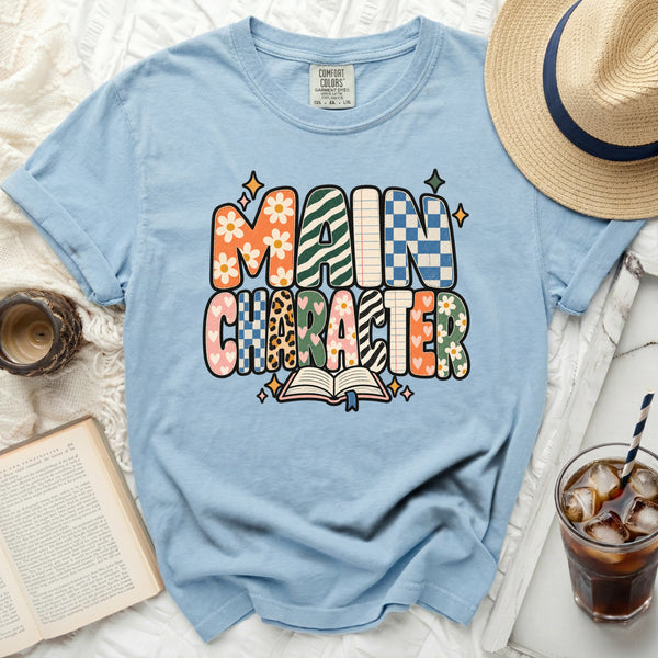 Main Character Energy Tee in Chambray