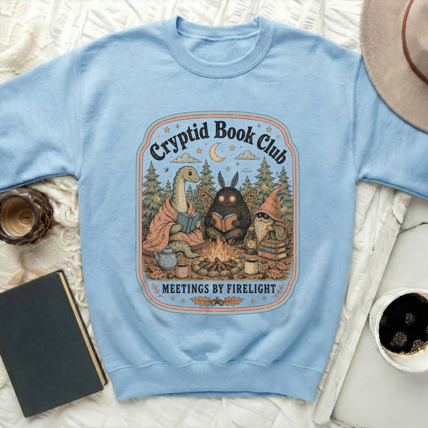 Cryptid Book Club Sweatshirt in Light Blue