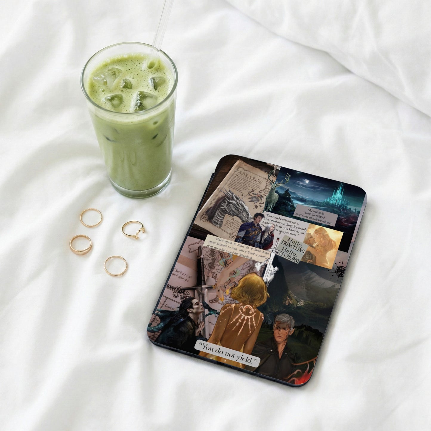 Fantasy book character quote art cover product type