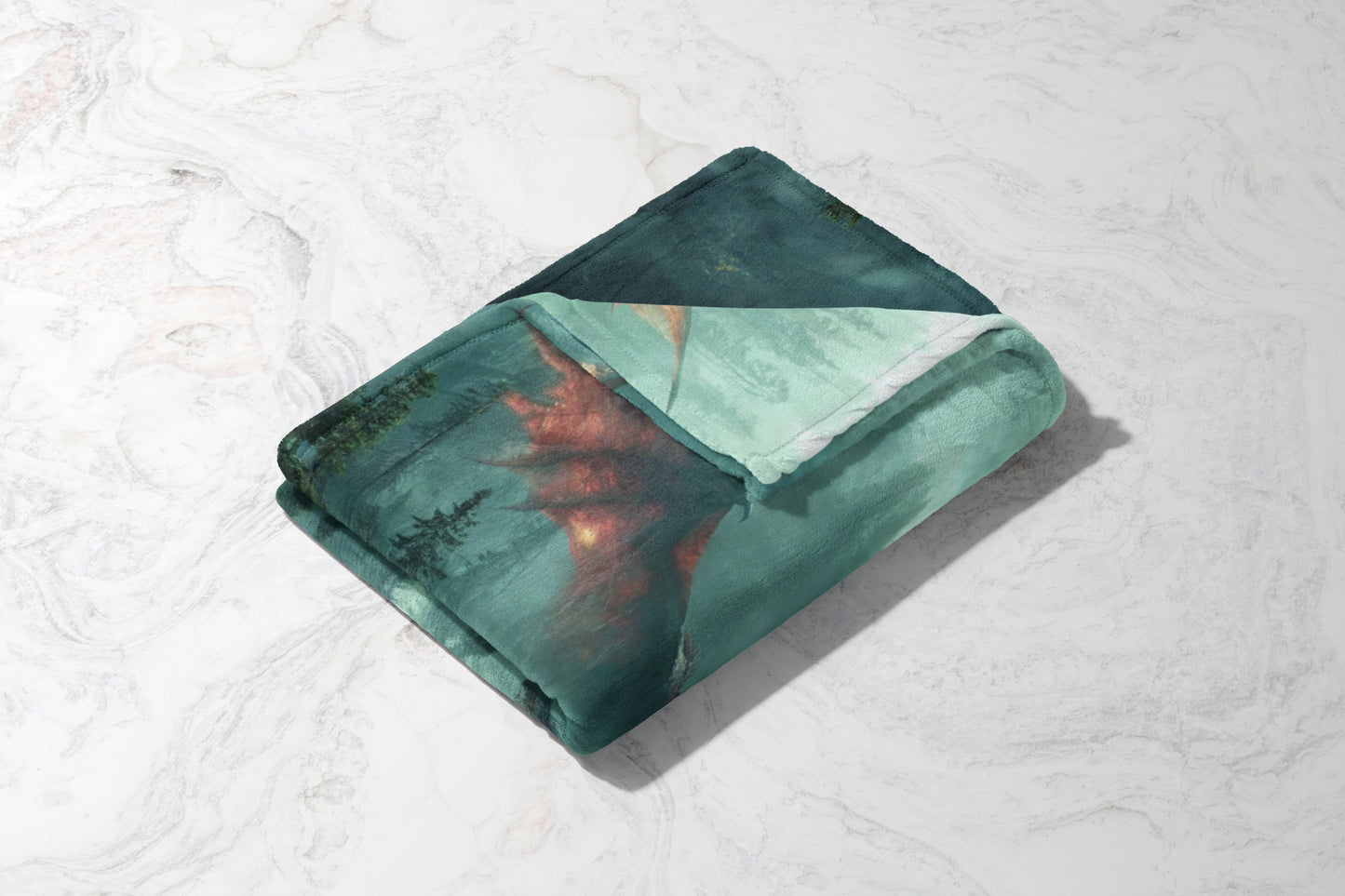 Cozy Mountain Retreat Green Blanket Product