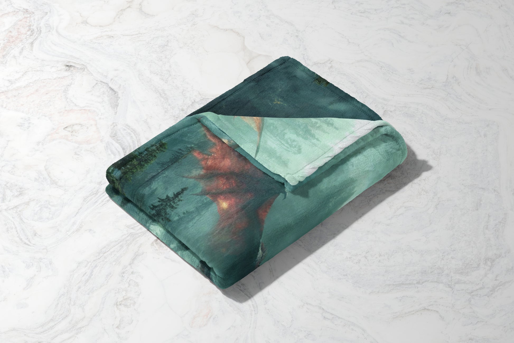 Cozy Mountain Retreat Green Blanket Product