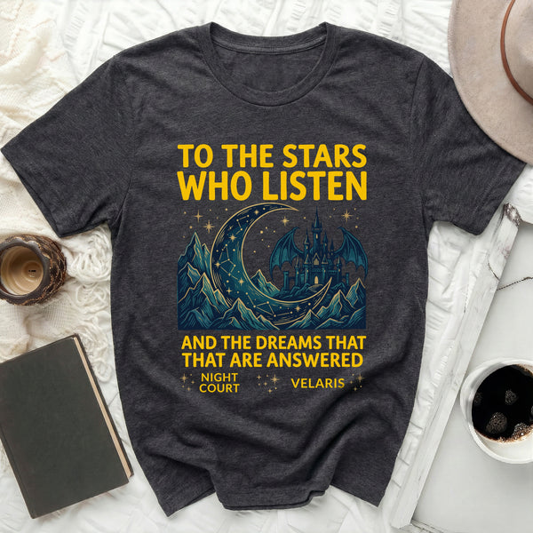 Velaris Dreamer Statement Tee in Dark Grey Heather