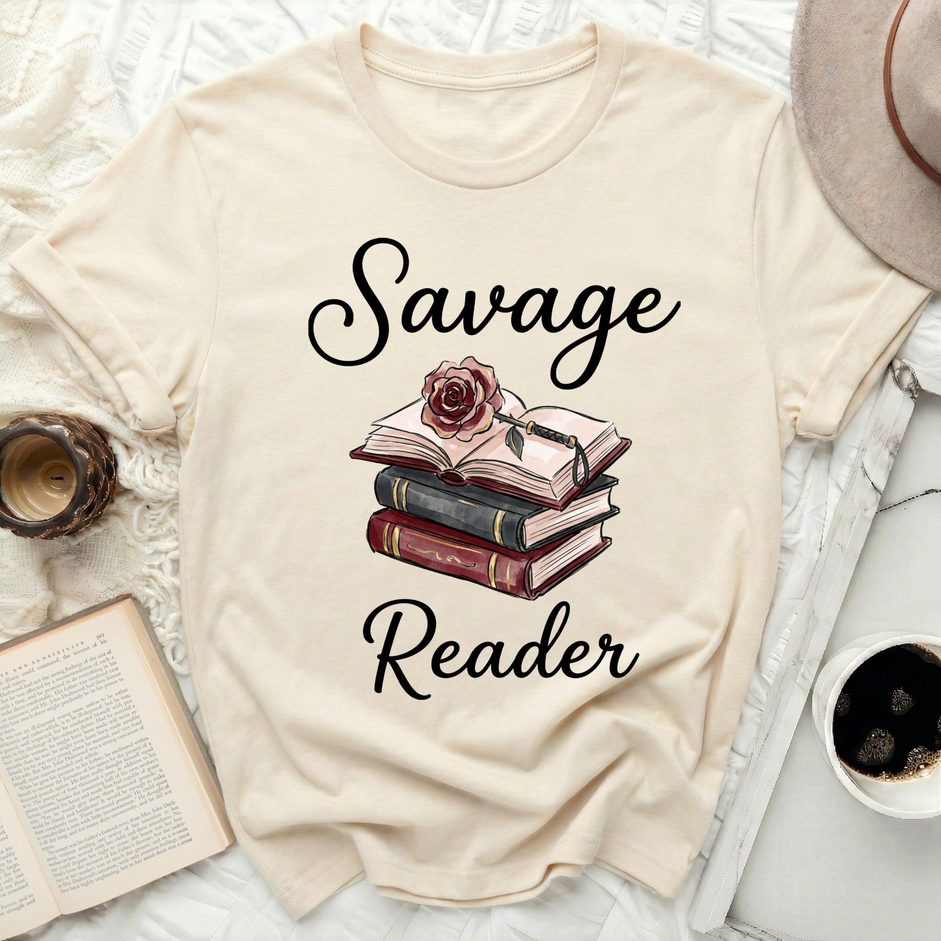 Savage Reader Book Lover Shirt for Bibliophiles
