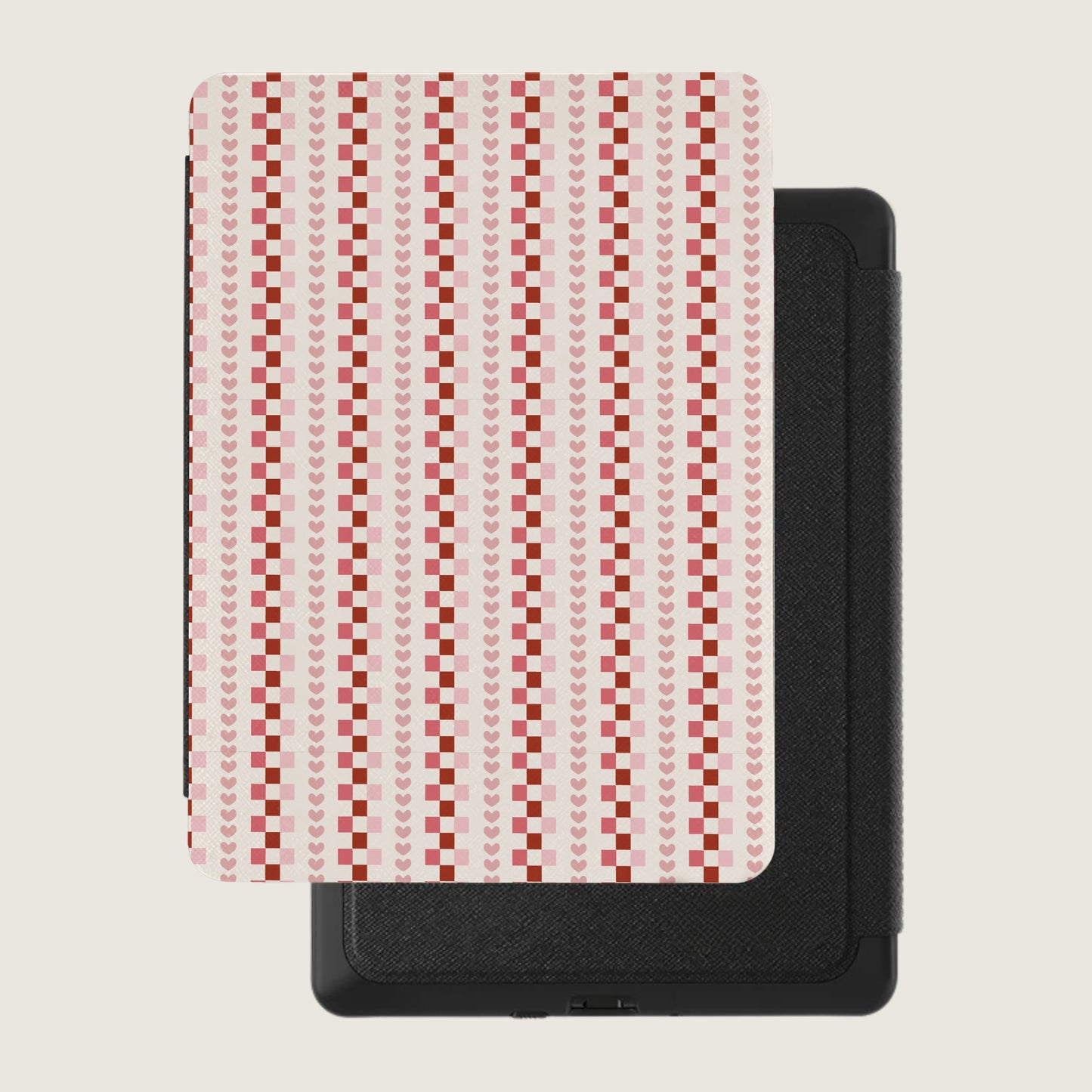 Red and Pink Heart Checkerboard Pattern Case