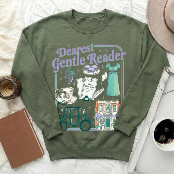 Dearest  Reader Sweatshirt in Military Green