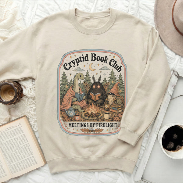 Cryptid Book Club Sweatshirt in Sand