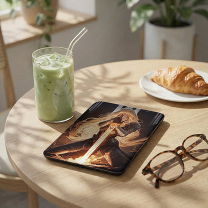 Blonde Warrior Glowing Sword Fantasy Design product type