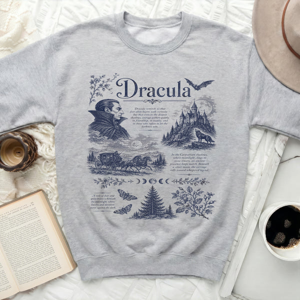 Gothic Dracula Legend Sweatshirt in Sport Grey