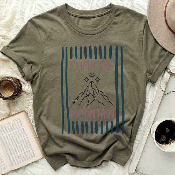 Teal Stripe Summit Tee in Military Green