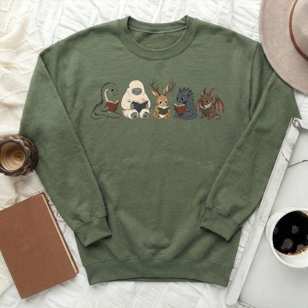 Enchanted Readers Sweatshirt in Military Green