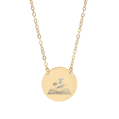 Charming Necklace with Whale and Book Design Pendant