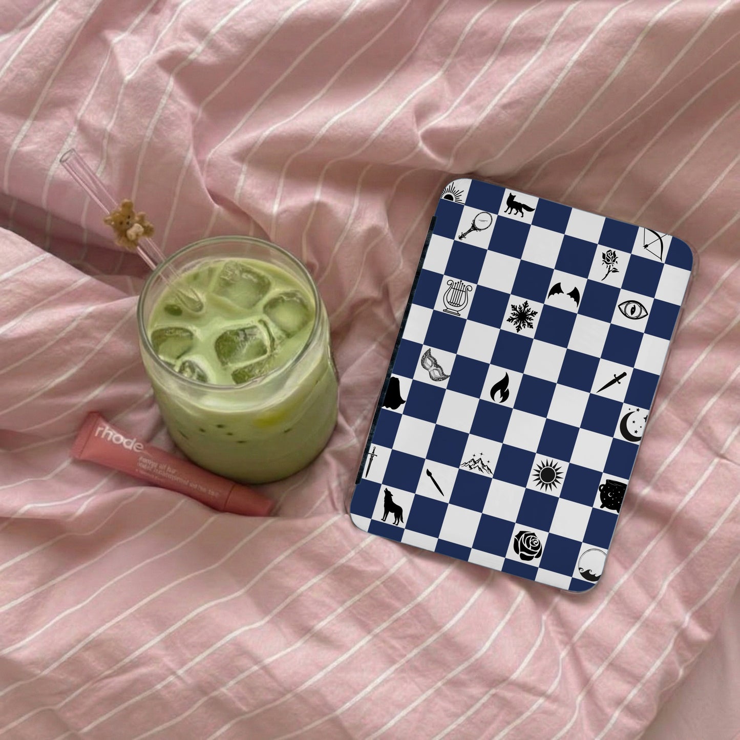Blue White Checkerboard Eclectic Symbols Phone product type