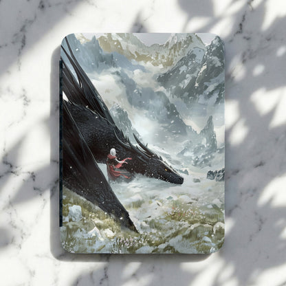 Black Dragon White Haired Rider Snowy Mountains Fantasy product type