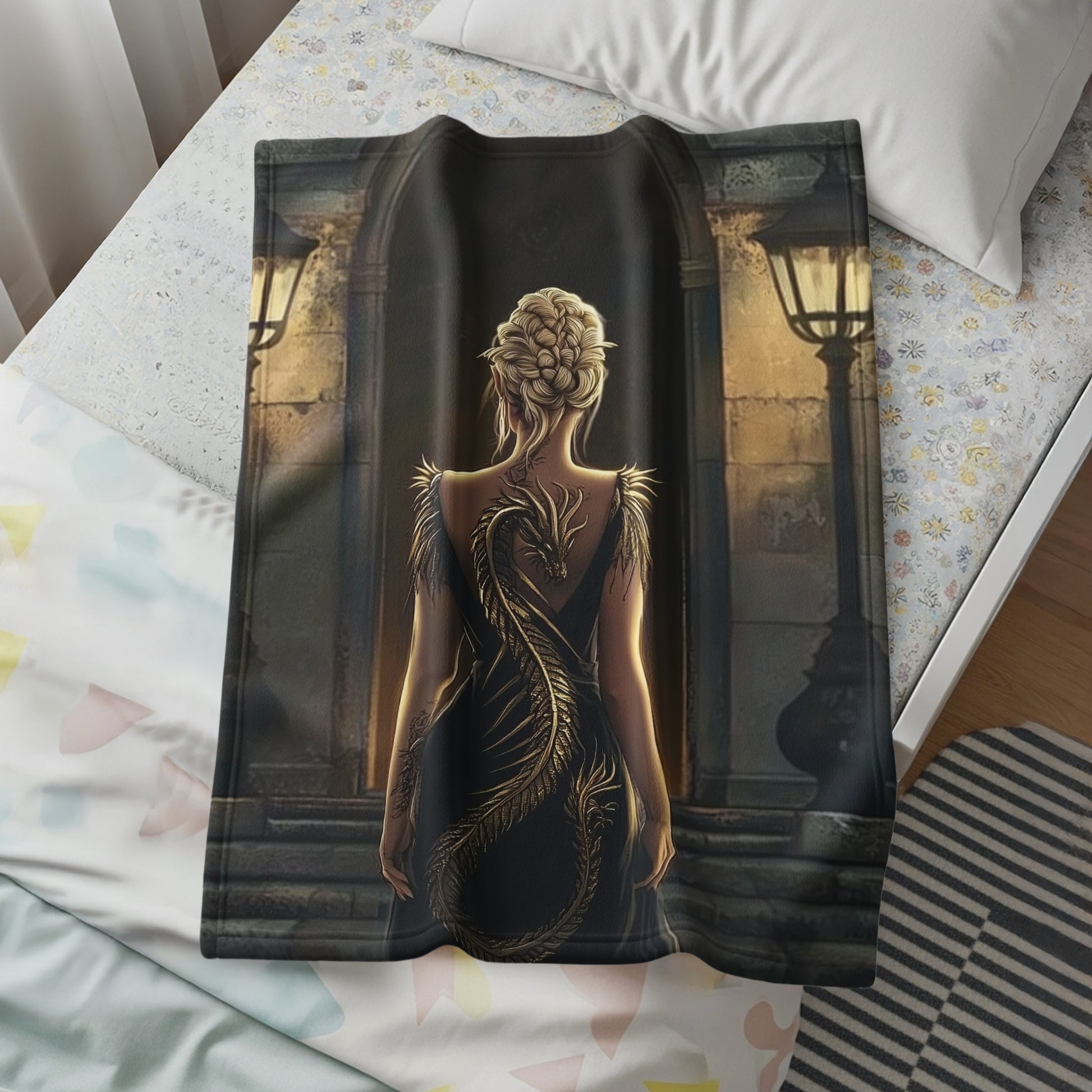 Enigmatic Dragon Cloak Artistic Design Blanket