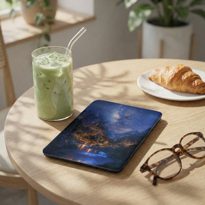 Starry night fantasy city river glow custom tablet case product type