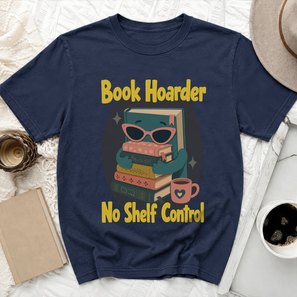 Retro Book Hoarder Tee in True Navy