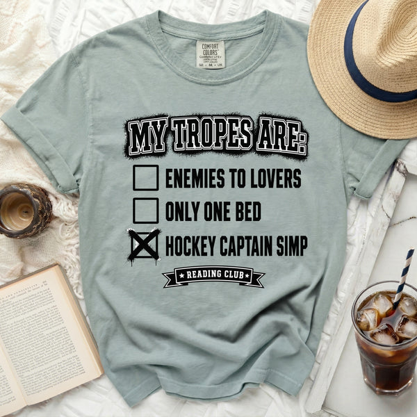 My Tropes Are: Hockey Captain Simp Tee in Bay