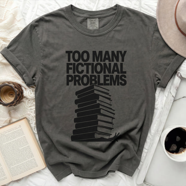 Fictional Problems Book Stack Tee in Pepper