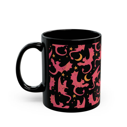 Black Pink Dragon Mug