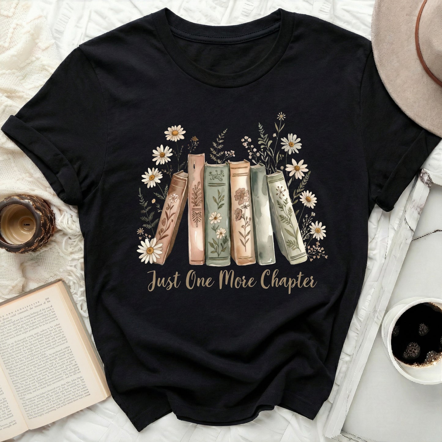 Just One More Chapter Books Graphic Tee for Readers