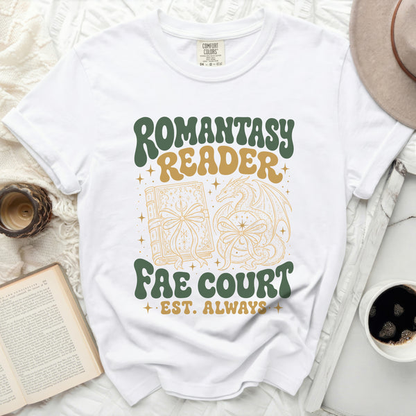 Romantasy Reader Fae Court Tee in White