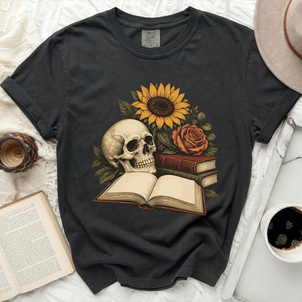 Dark Academia Skull Tee in Black