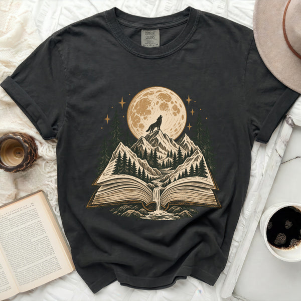 Wolf Storybook Tee in Black