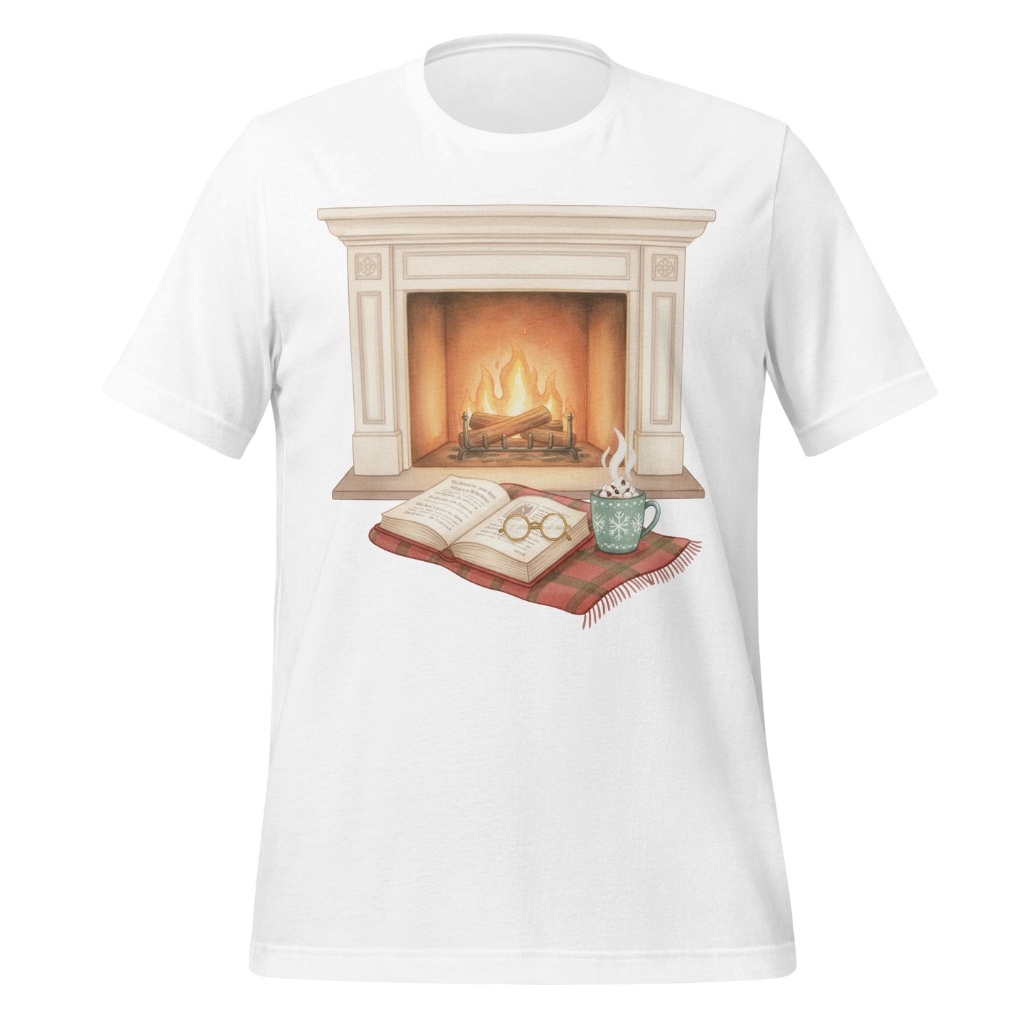 Cozy Reading by the Fireplace Graphic T-Shirt