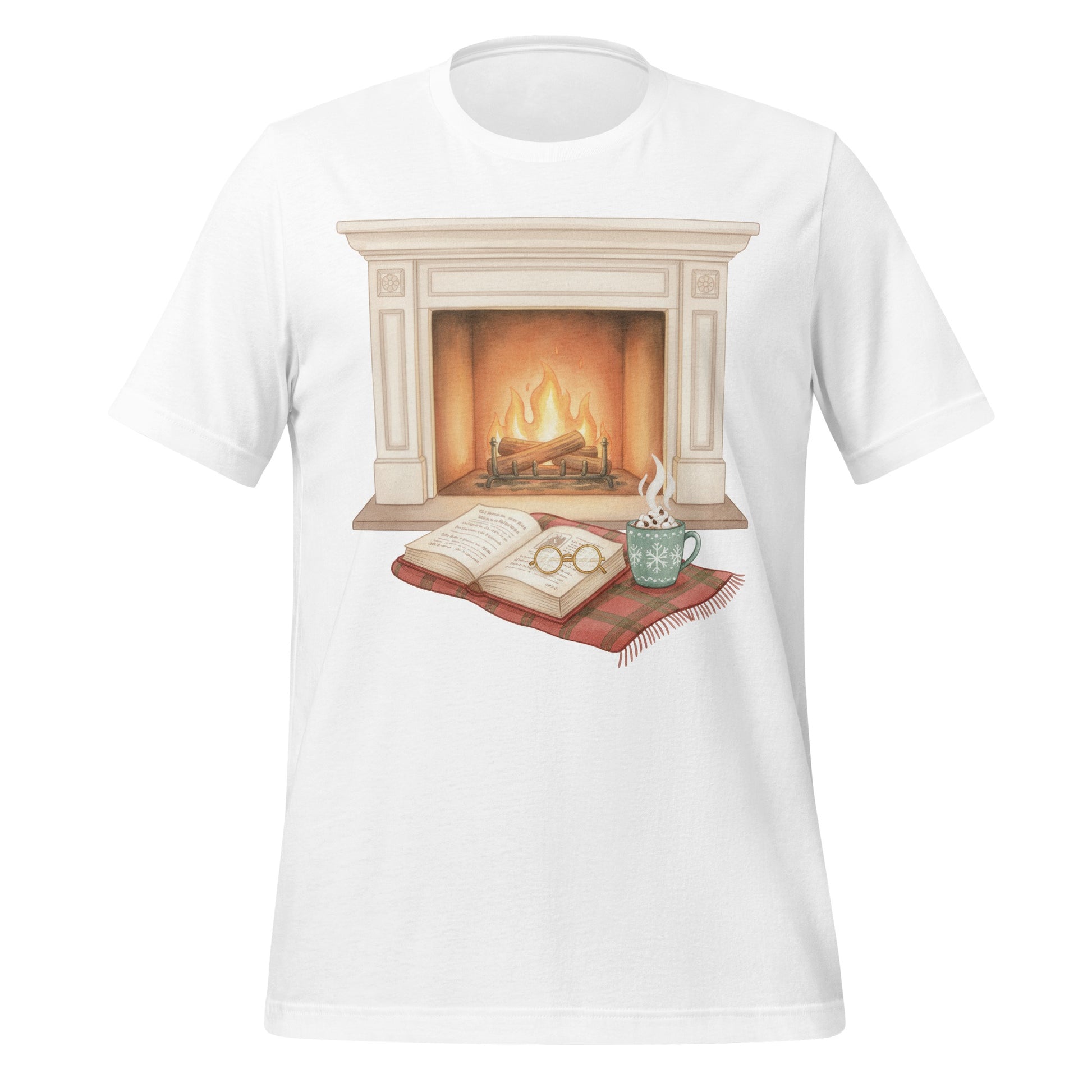 Cozy Reading by the Fireplace Graphic T-Shirt