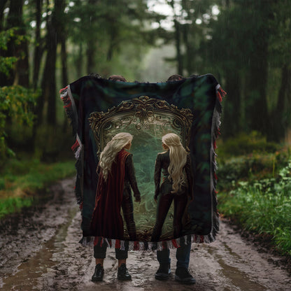 Bookish Fantasy Mirror Scene Blanket