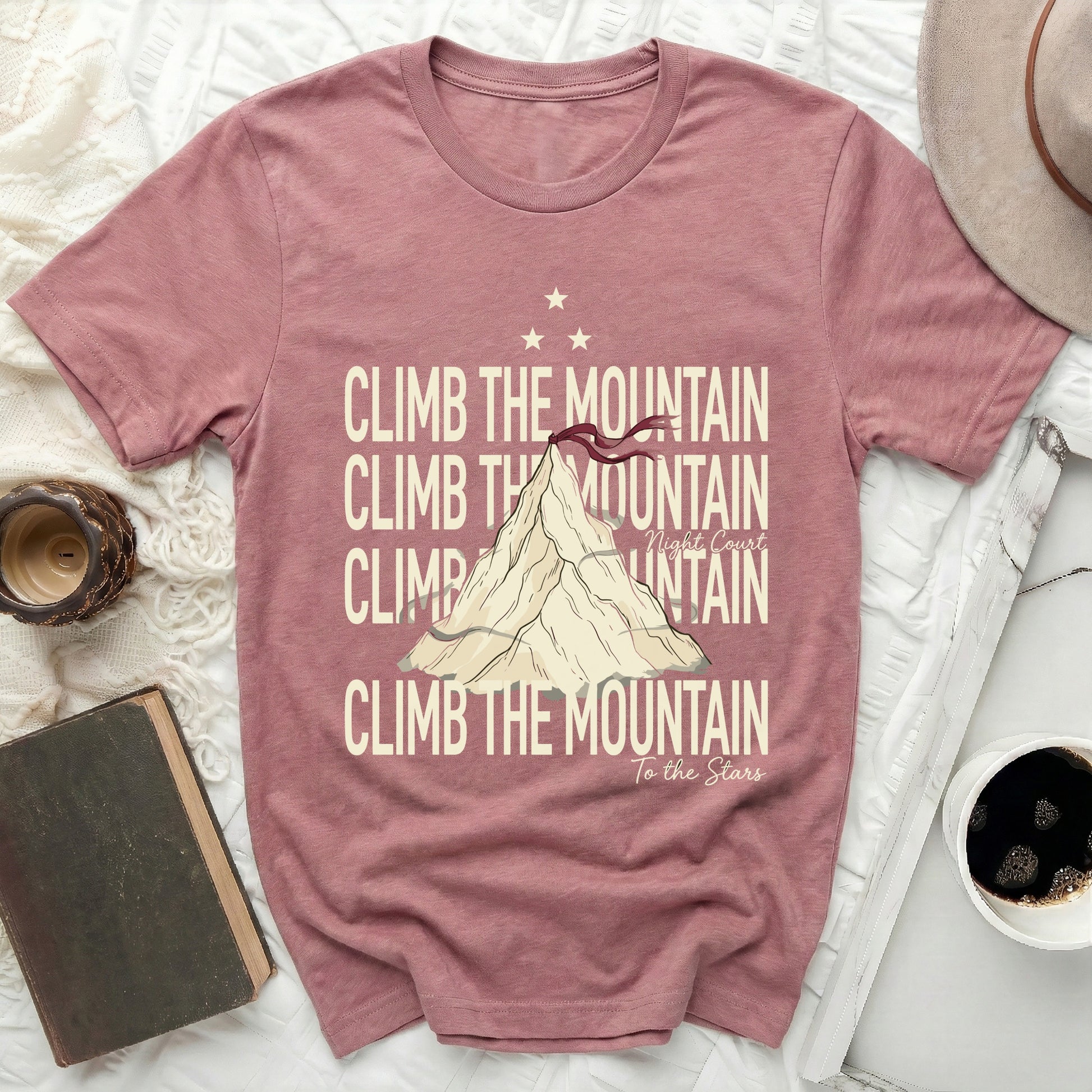 Climb The Mountain Night Court To The Stars graphic tee shirt product type