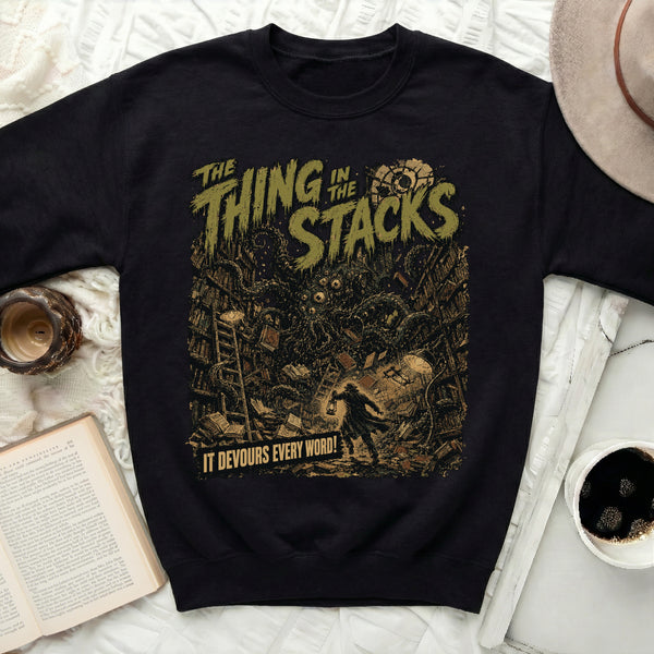 Thing In The Stacks Sweatshirt in Black