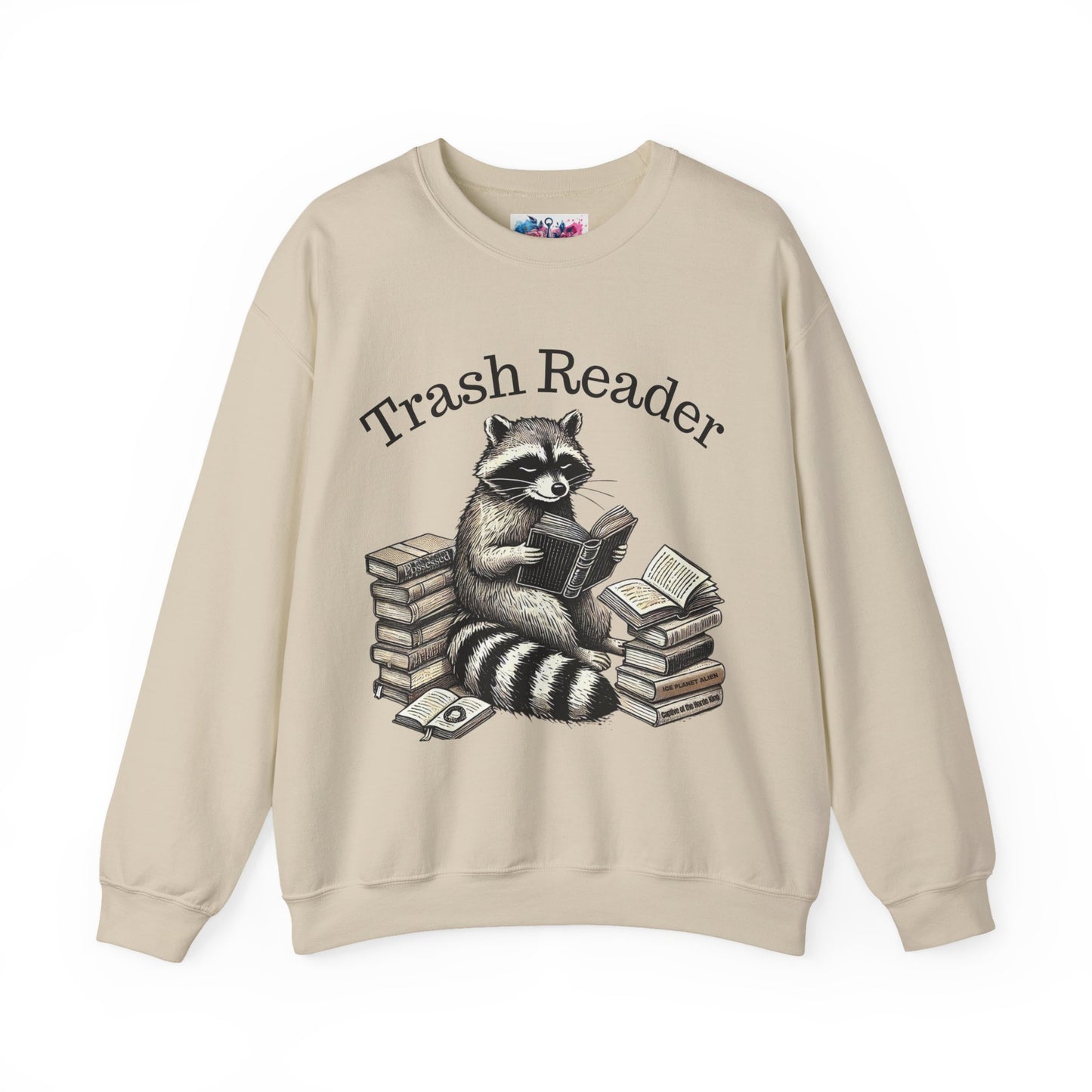 "Trash Reader" Raccoon Book Lover Sweatshirt - MagicMerchEmporium