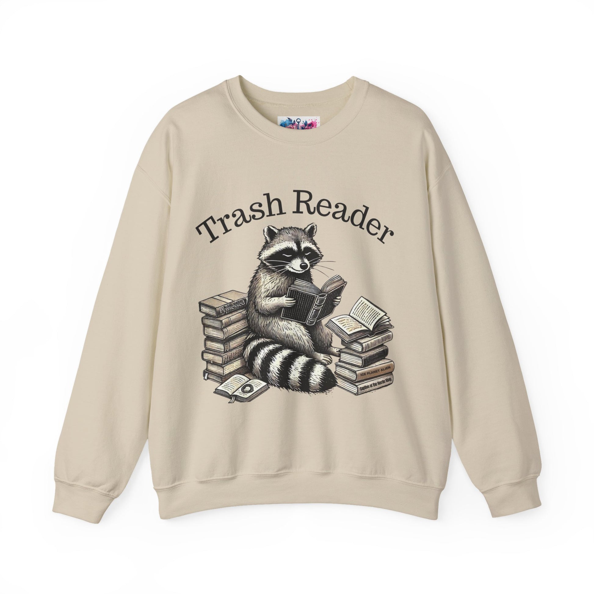 "Trash Reader" Raccoon Book Lover Sweatshirt - MagicMerchEmporium