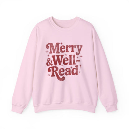 Merry And Well Read Funky Pink Sweatshirt