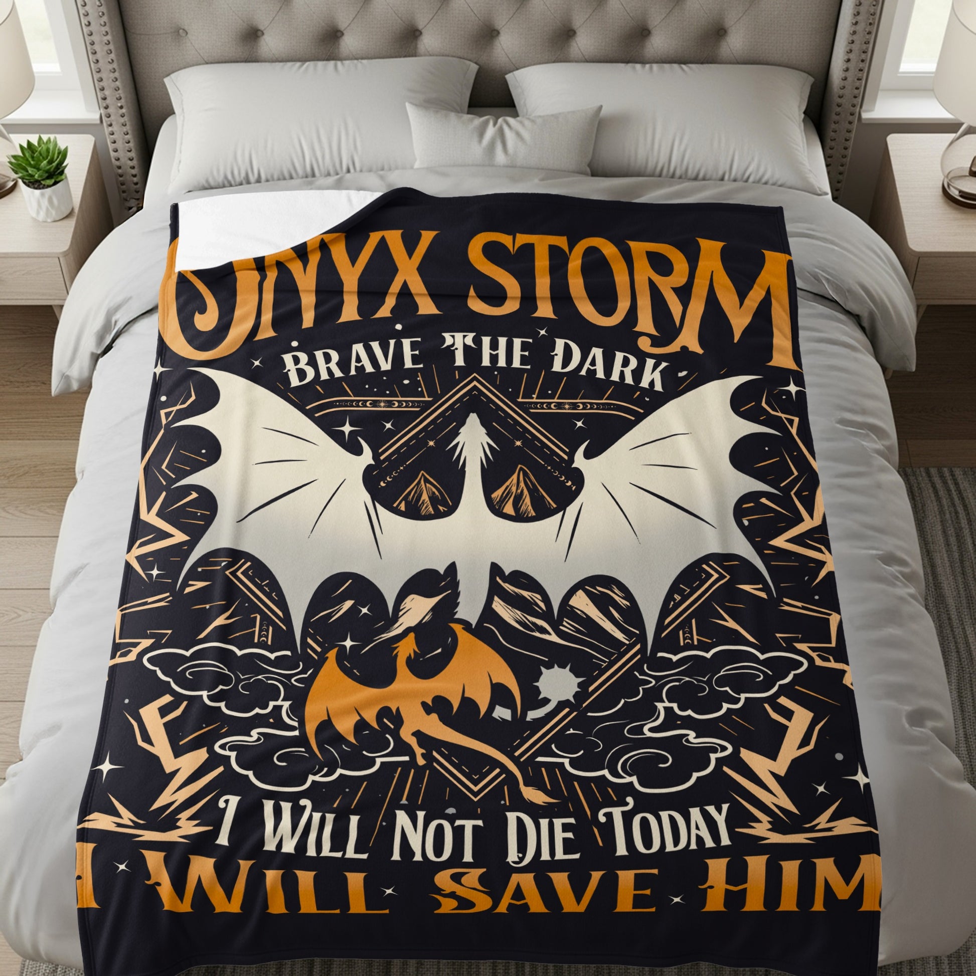 Onyx Storm Brave The Dark I Will Save Him Blanket