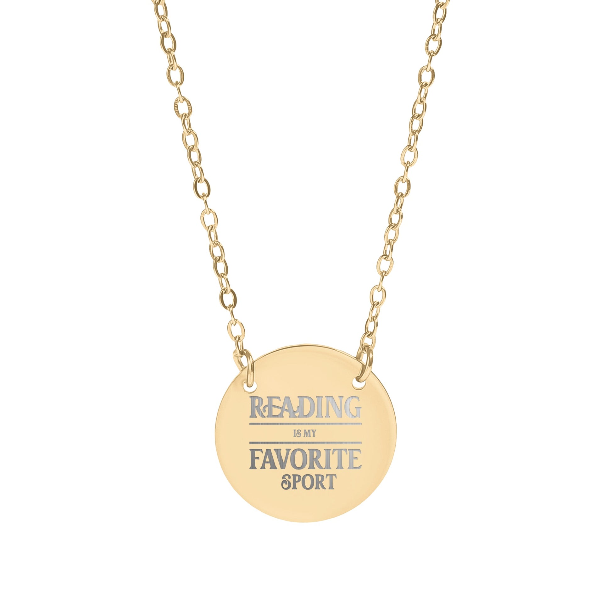 Reading Is My Favorite Sport Necklace with Chain