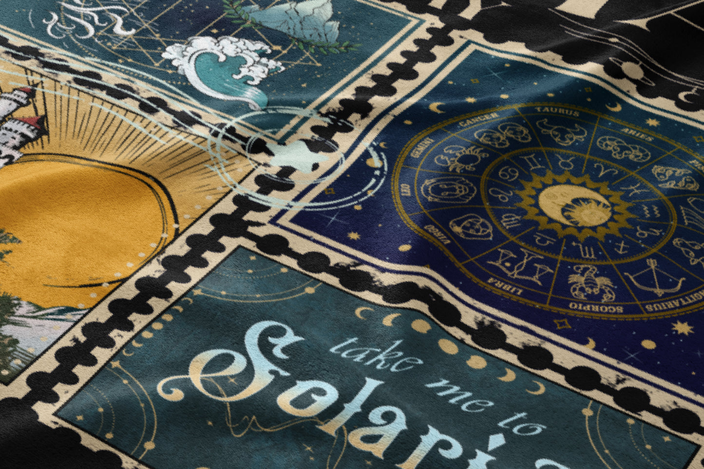 Cosmic Zodiac Patterns Cozy Home Decor Blanket