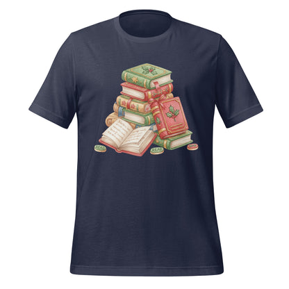 Stack of Holiday-Themed Books Graphic T-Shirt