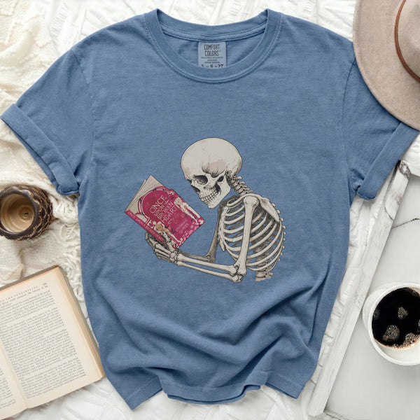 Broken Heart Skeleton Tee in Blue Jean