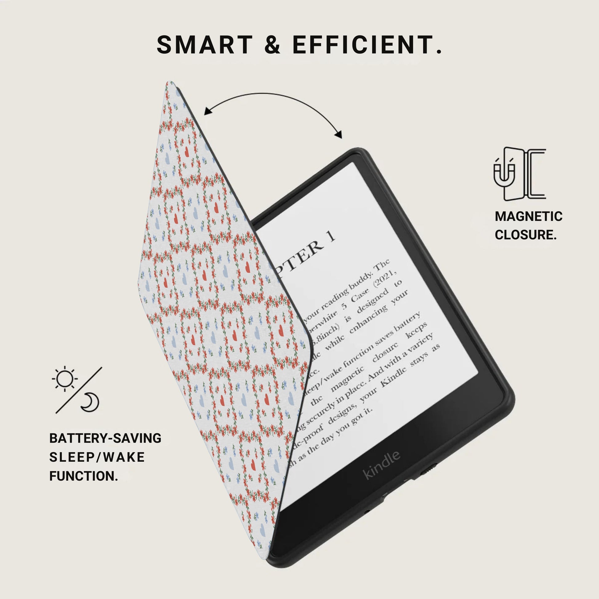 Smart & Efficient Kindle Cover With Magnetic Closure