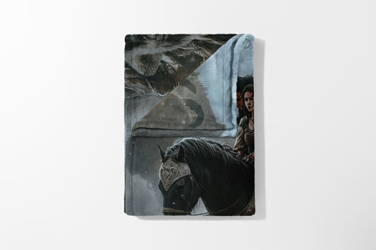 Fantasy Warrior and Dark Horse Art Blanket